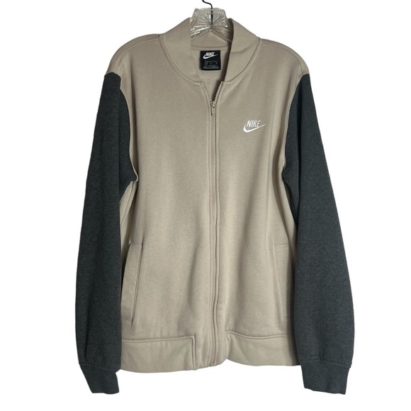 NIKE Vintage 1990’s Full Zip Two Tone Cotton Jacket in Cream / Gray Size Med - Picture 1 of 7
